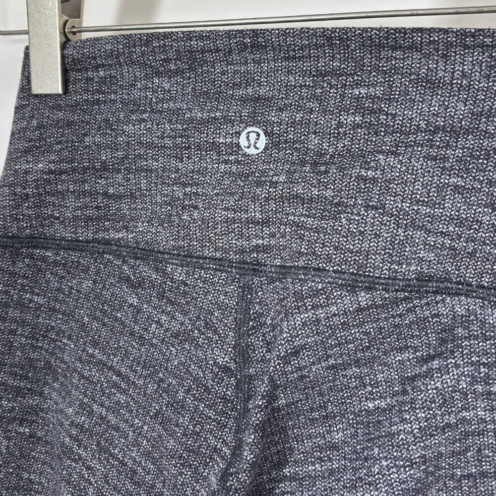 Lululemon Wunder Under High Rise Legging Size 4 Heathered Gray Black Knit Yoga - Picture 4 of 7